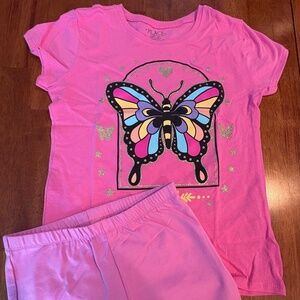 Children’s Place Girls Short Set Psychedelic Butterfly Top Cartwheel Shorts NEW